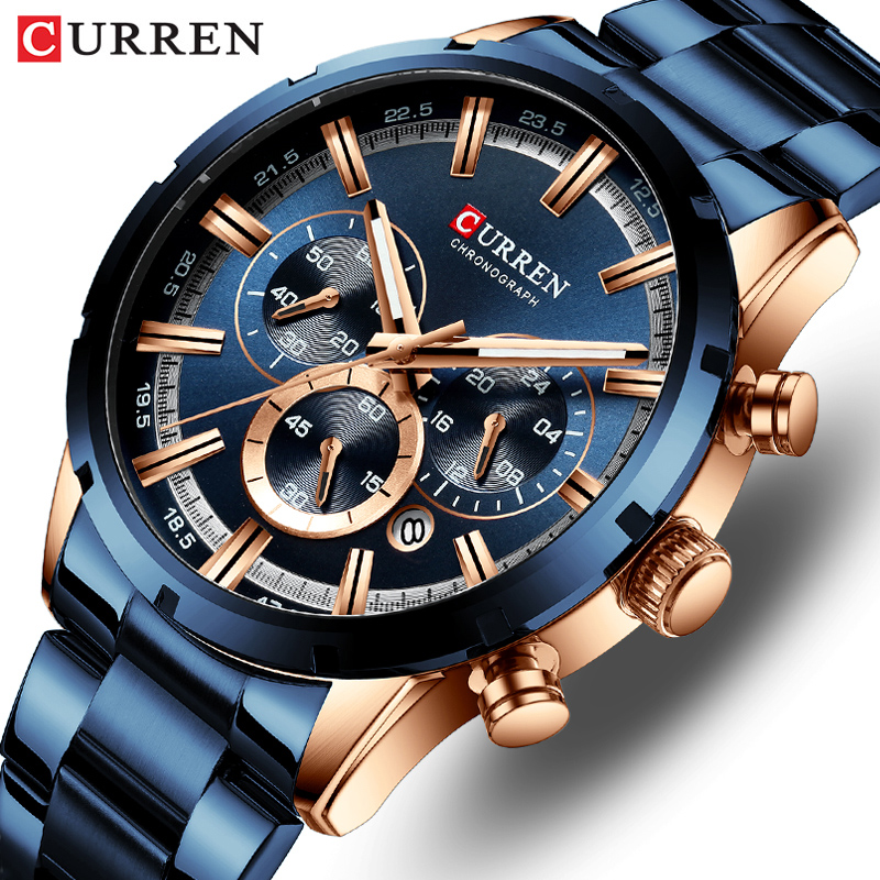 Luxury Watch Audemars Piguet - Curren Men's Watch Blue Dial Stainless