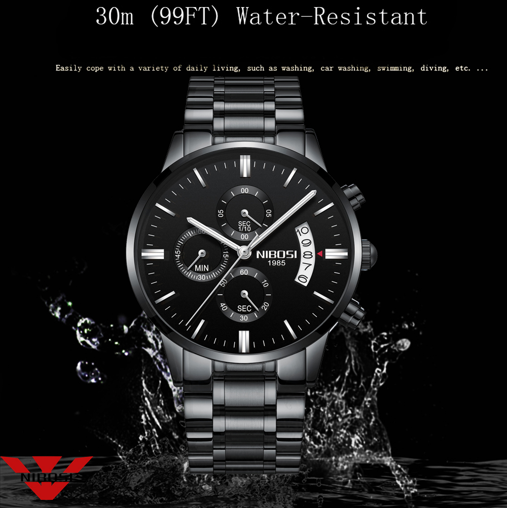 NIBOSI Stainless Steel Black Q - Luxury Watch Investment recension och pris