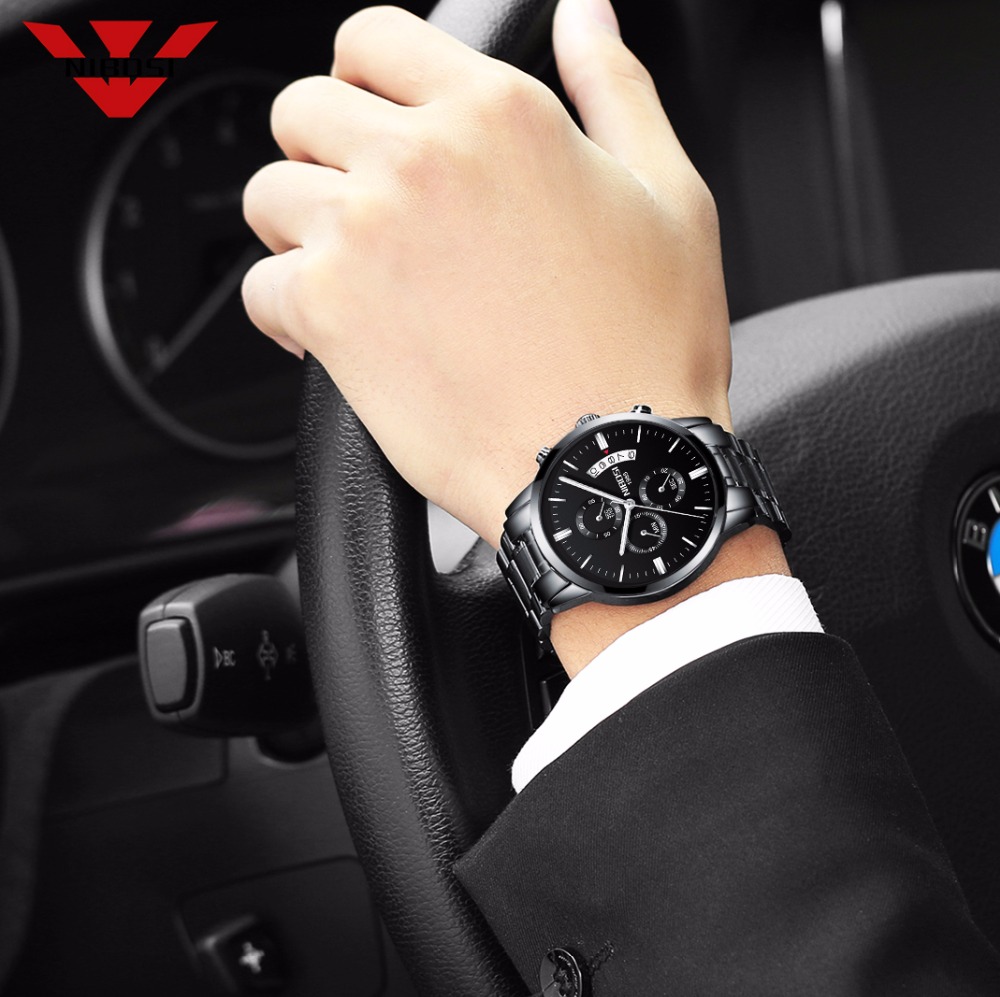 NIBOSI Stainless Steel Black Q - Luxury Watch Investment recension och pris
