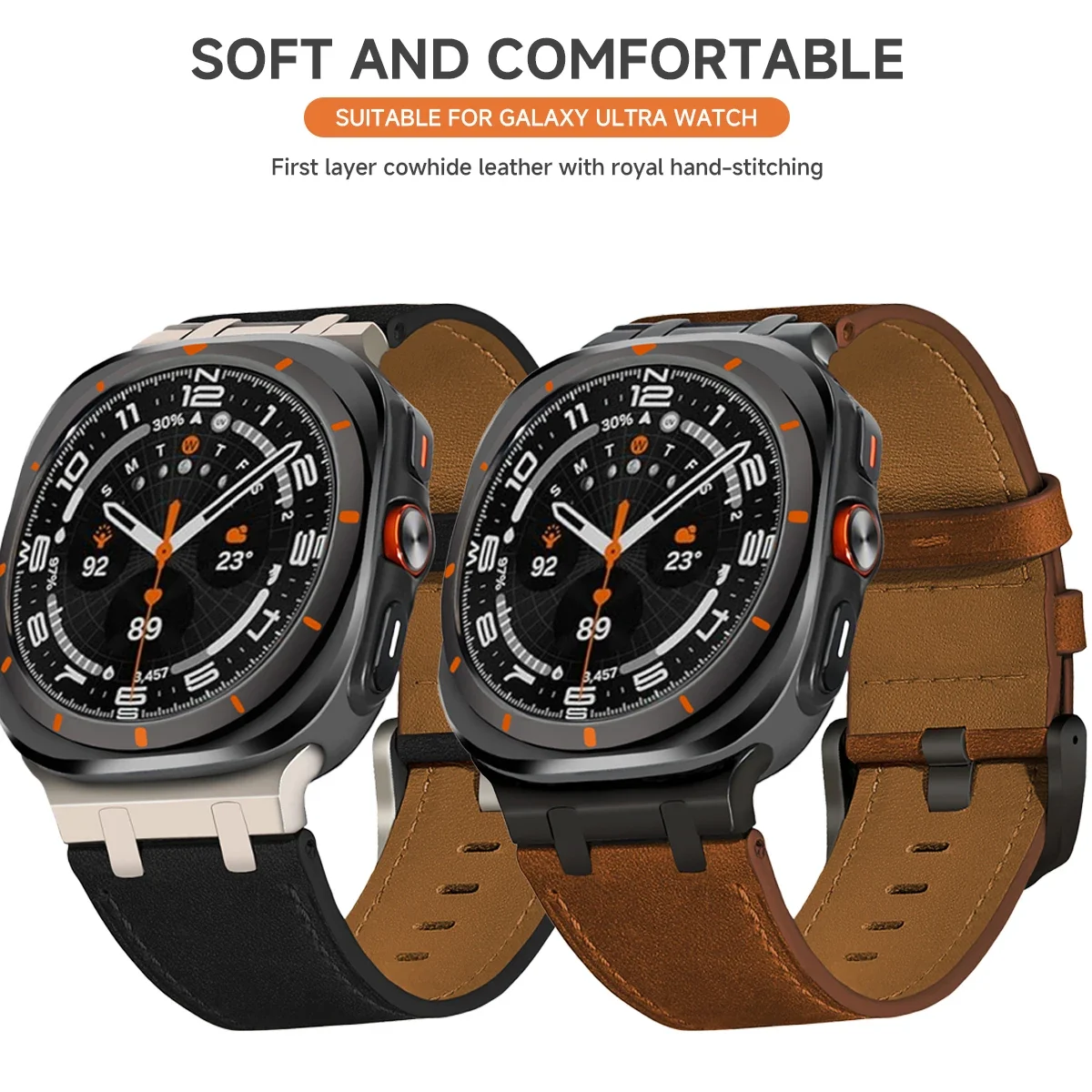 Luxury Leather Band For Samsun - Luxury Watch Galaxy recension och pris