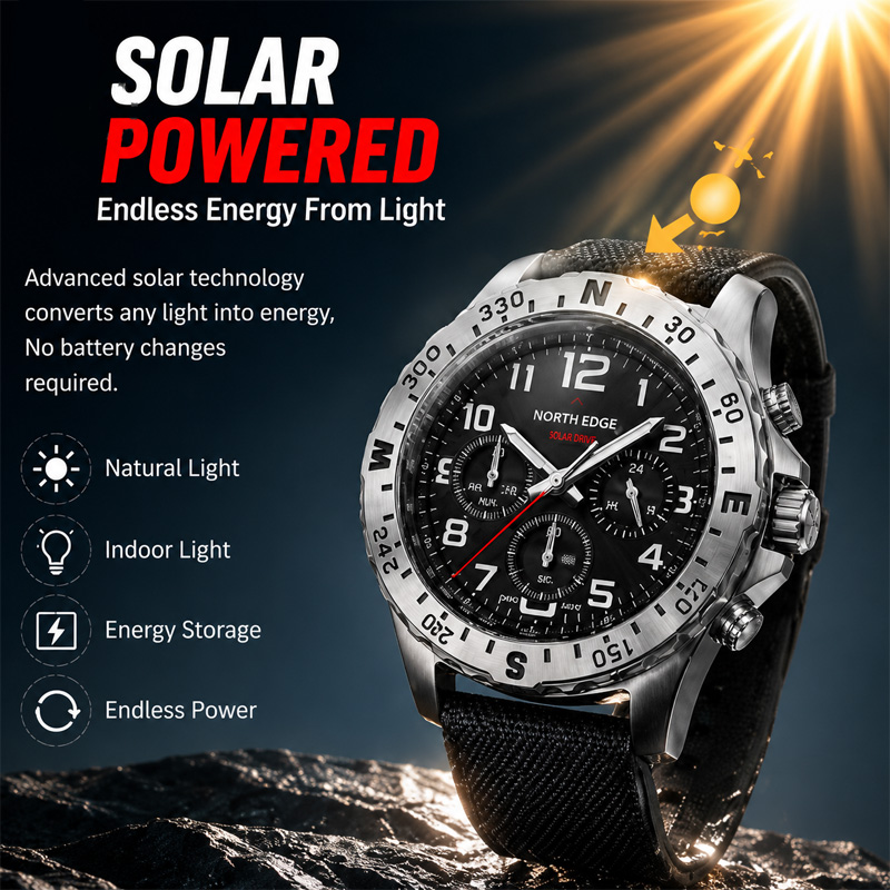 NORTH EDGE MACH 2 Men's Watche - Chronograph Flyback Watch recension och pris