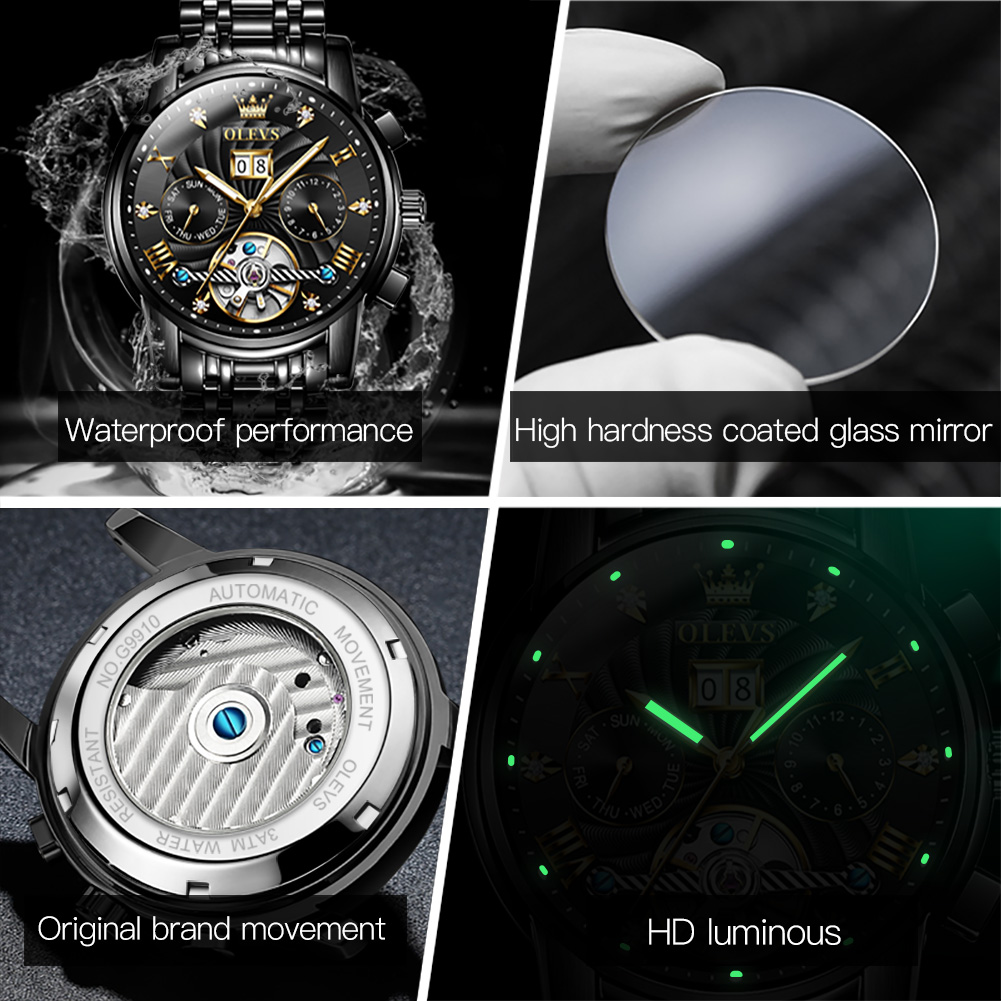 OLEVS Classic Men's Watches To - Chronograph Flyback Watch recension och pris