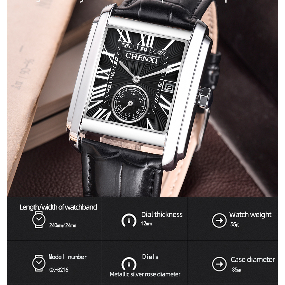 CHENXI 8216 Fashion Classic Sq - Luxury Watch Investment recension och pris