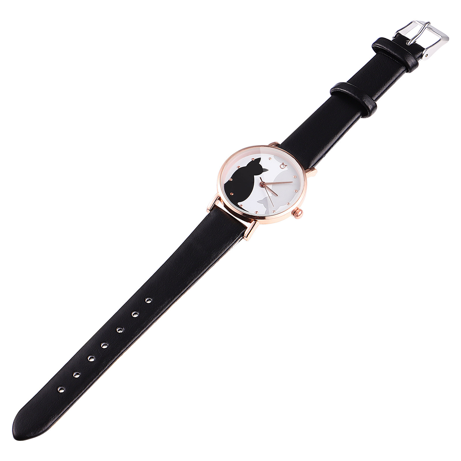 Lovely Cartoon Cat Kids Watch  - Luxury Watch Gold And Black recension och pris