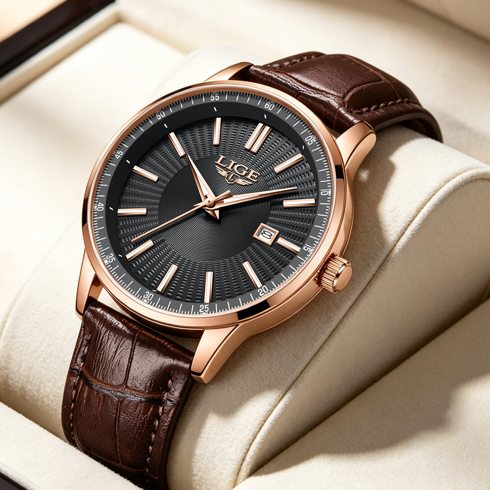 LIGE Top Brand Luxury Men's Wa - Luxury Watch Investment recension och pris